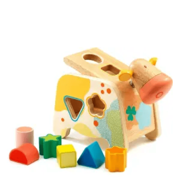 #0200123 Cow Wooden Shape Sorter - Toy Hermit