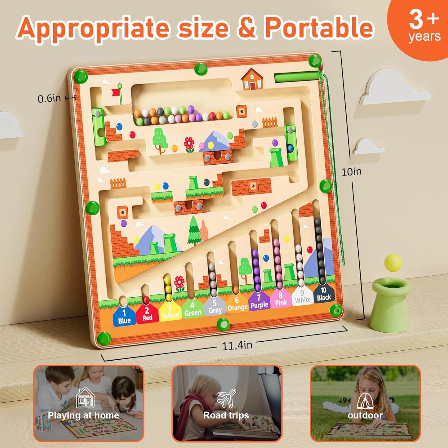 #0200328 Magnetic Color and Number Maze - Toy Hermit
