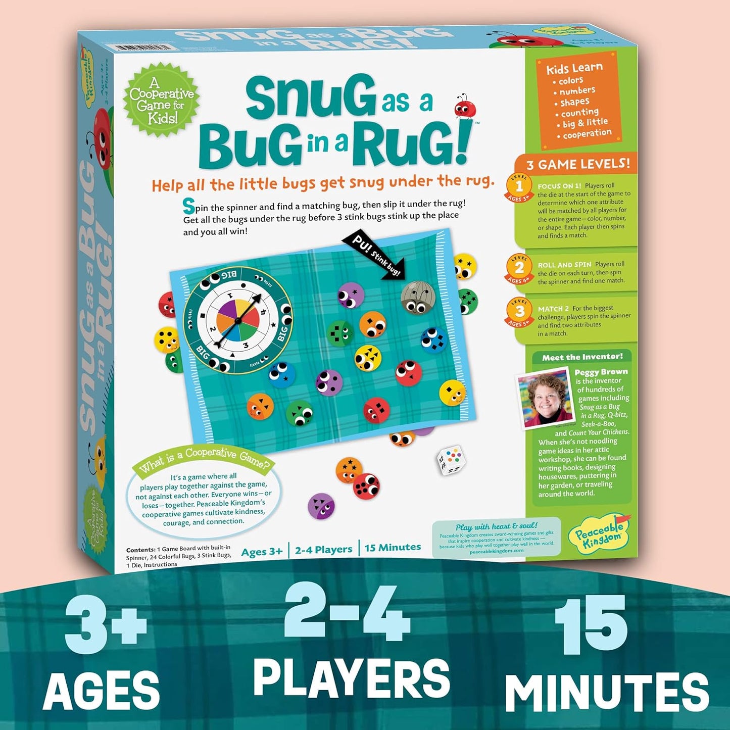 #0300236 Peaceable Kingdom - Snug as a Bug in a Rug - Toy Hermit
