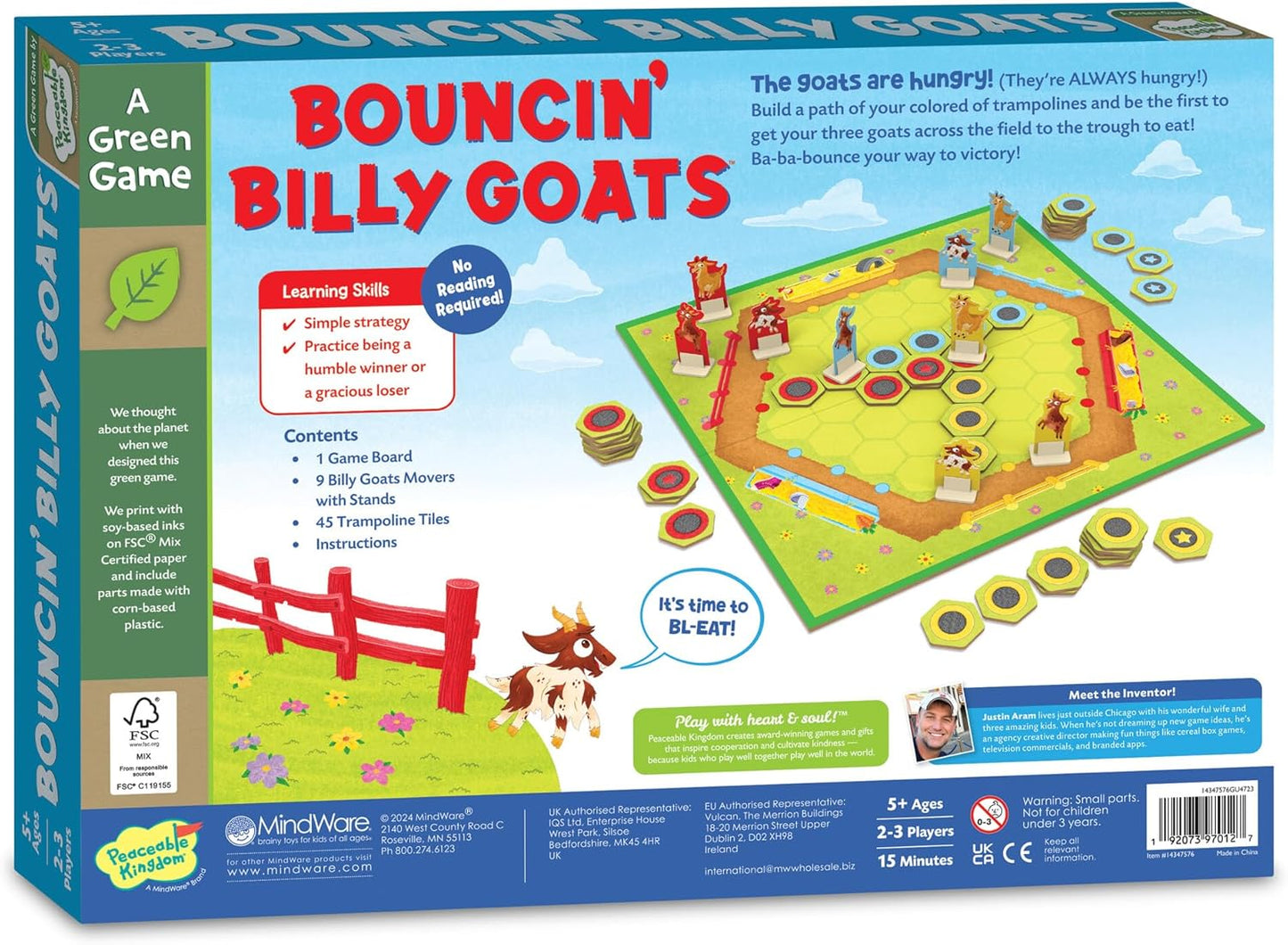 #0500244 Peaceable Kingdom - Bouncin’ Billy Goats - Toy Hermit