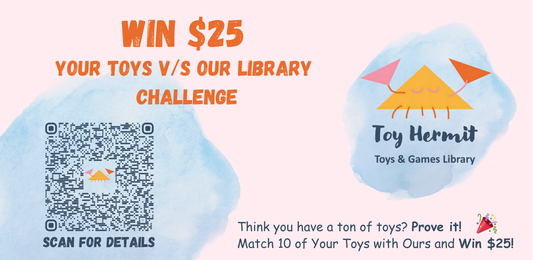 Toy Hermit Challenge: Your Toys vs. Our Library – Win $25!