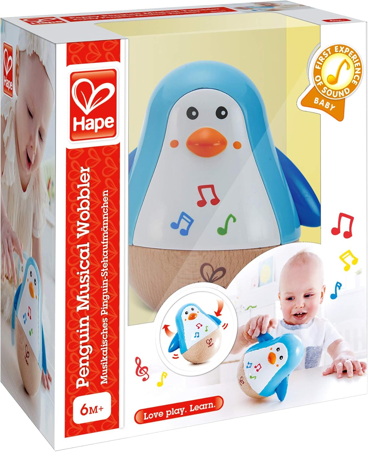 #0100376 Hape - Penguin Musical Wobbler - Toy Hermit