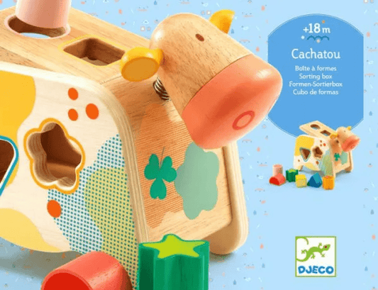 #0200123 Cow Wooden Shape Sorter - Toy Hermit