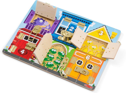 #0300267 Melissa & Doug - Wooden Latches Board - Toy Hermit