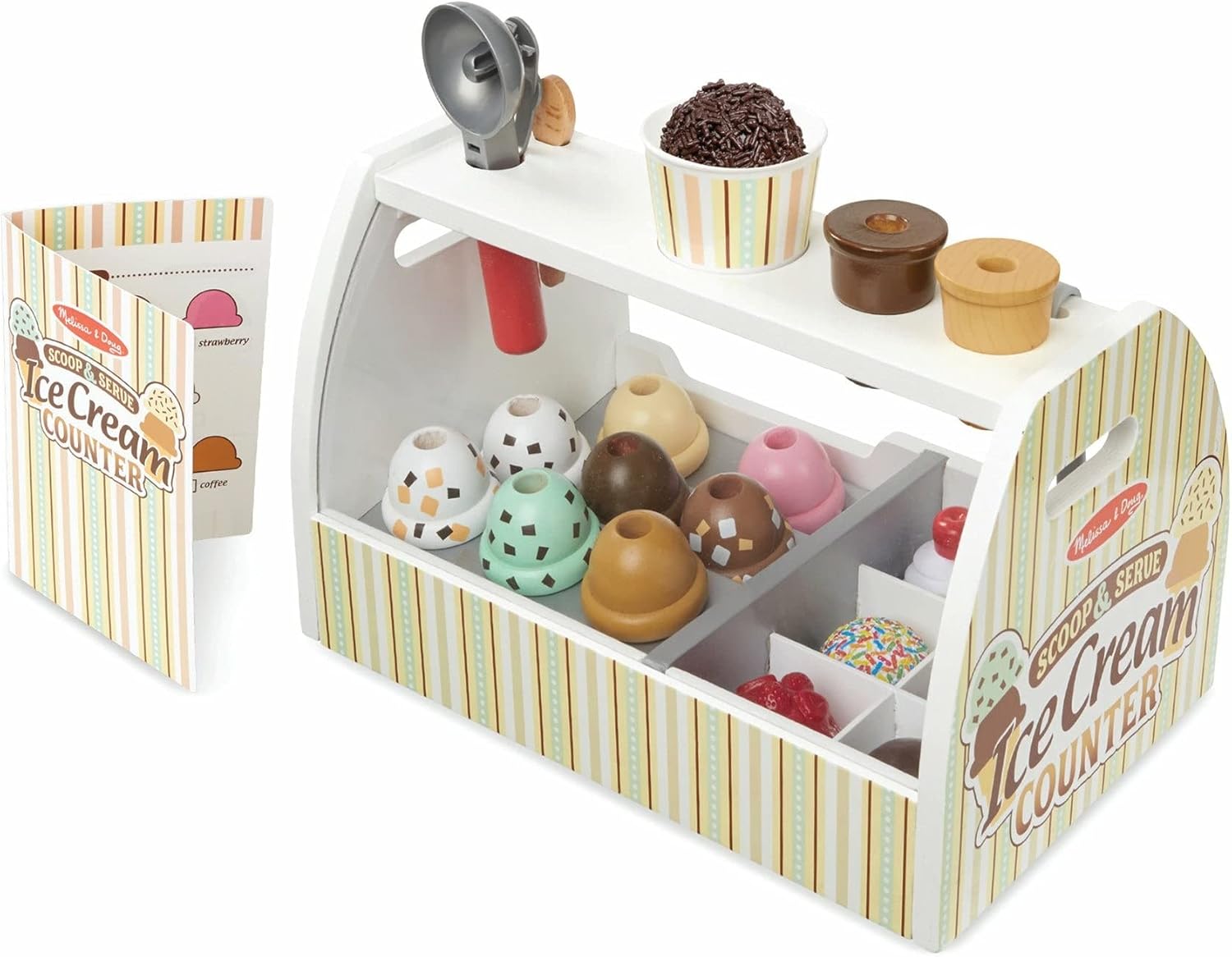 #0300377 Melissa & Doug - Wooden Scoop and Serve Ice Cream Counter - Toy Hermit