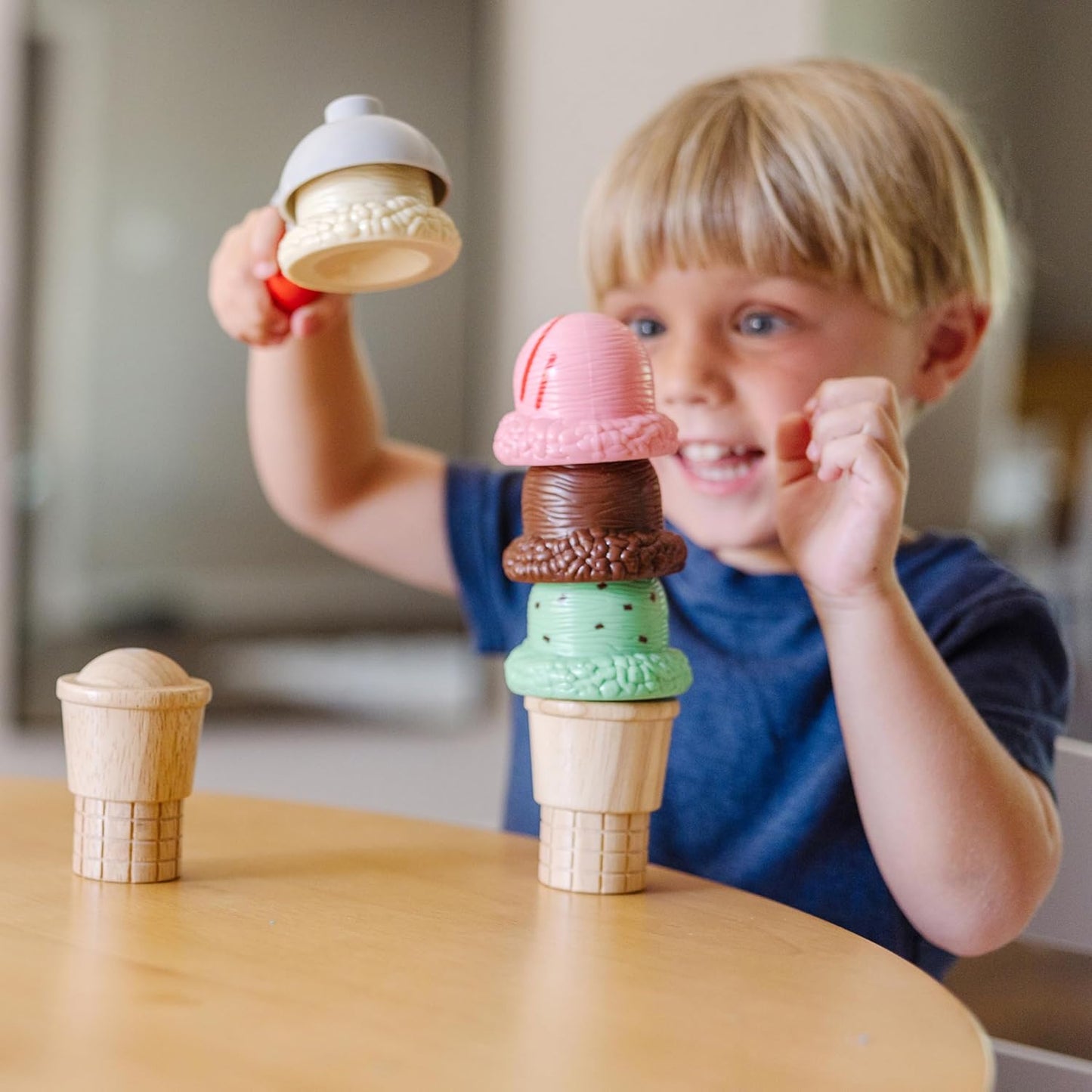 #0300380 Melissa & Doug - Scoop and Stack Ice Cream Cone Magnetic Pretend Play Set - Toy Hermit