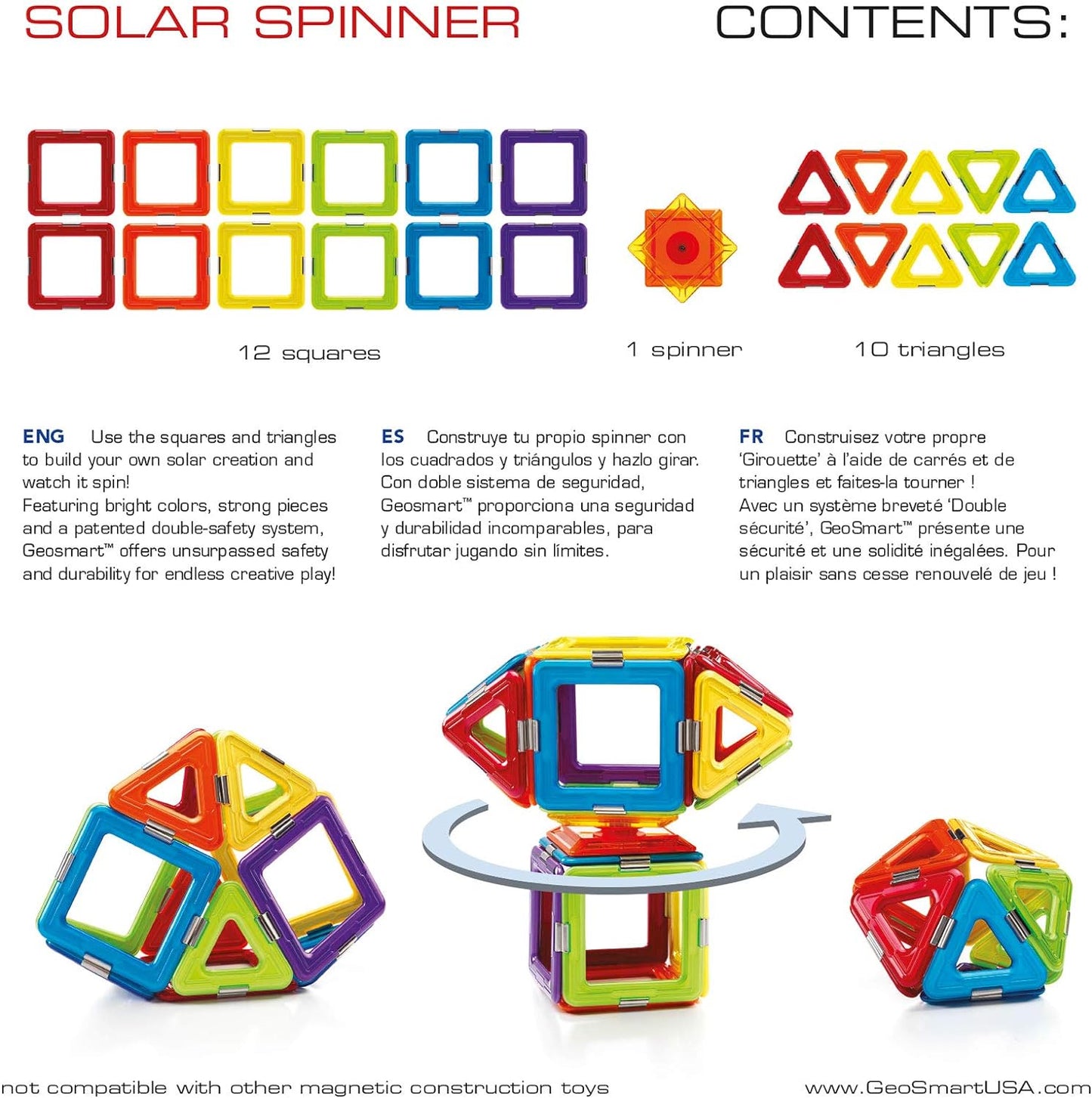 GeoSmart - Solar Spinner 23-Piece - Back