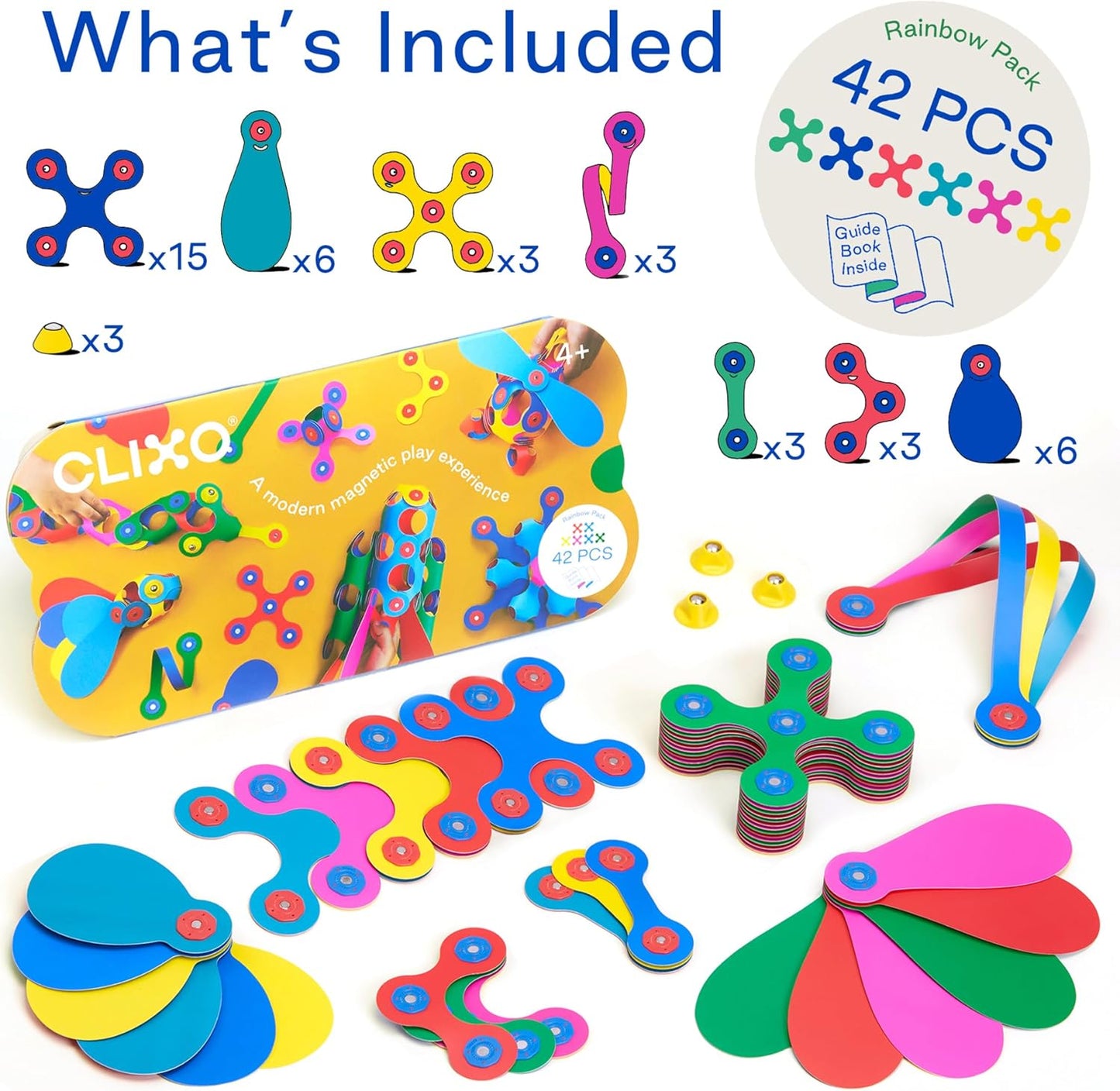 #0400471 Clixo Rainbow 42 Piece Pack
