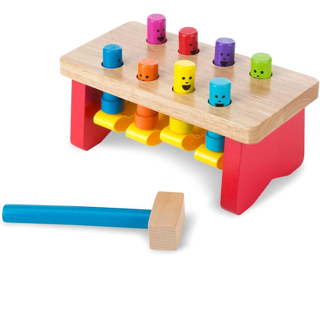 #0200077 Melissa & Doug - Deluxe Pounding Bench Wooden Toy with Mallet