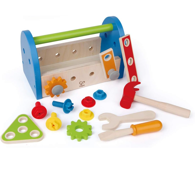 #0300082 Hape - Fix It Kid's Wooden Tool Box and Accessory Play Set